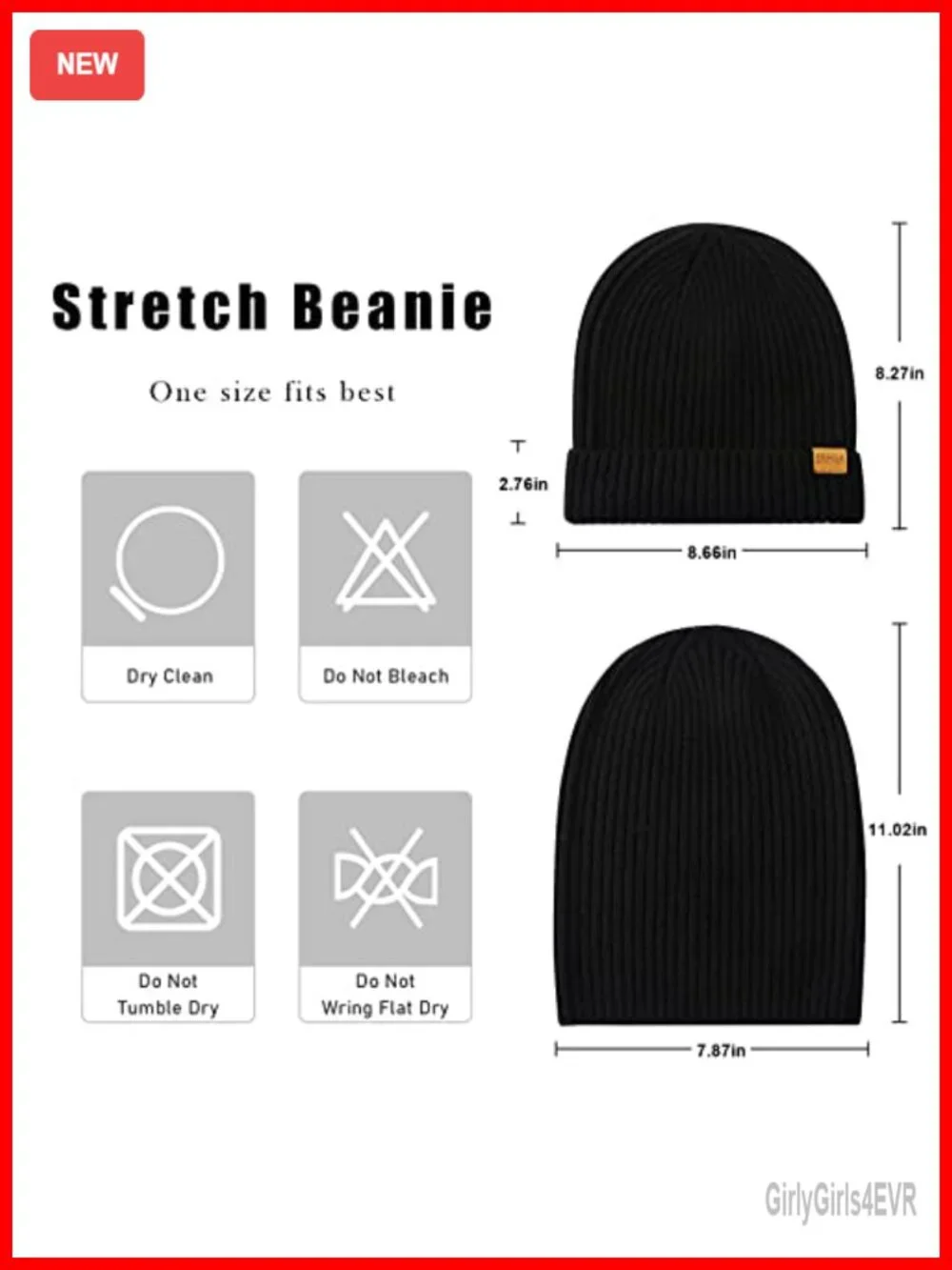 100% Merino Wool Cuff Beanie Hat, Unisex Warm Winter Cap, Breathable Cozy